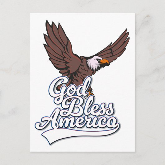 Gott segne Amerika Postkarte (Vorderseite)