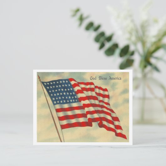 Gott segne Amerika Postkarte (Stehend Vorderseite)