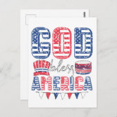 Gott segne Amerika Postkarte (Vorne/Hinten)