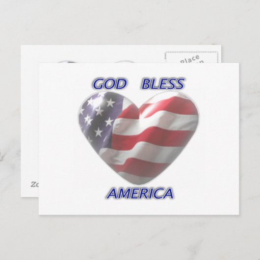 Gott segne Amerika Postkarten (Vorne/Hinten)