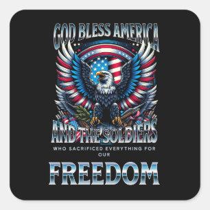 Gott segne Amerika Quadratischer Aufkleber