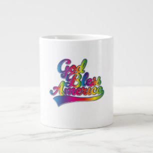 Gott segne Amerika Rainbow-Logo Jumbo-Tasse