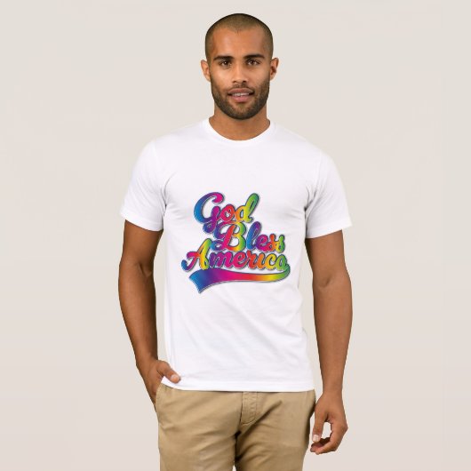 Gott segne Amerika Rainbow-Logo T-Shirt (Vorne ganz)