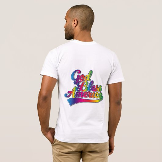 Gott segne Amerika Rainbow-Logo T-Shirt (Schwarz voll)