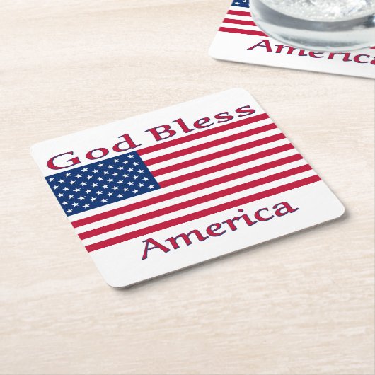 Gott segne Amerika Rechteckiger Pappuntersetzer (angewinkelt)
