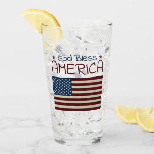 Gott segne Amerika Red White Blue Glas