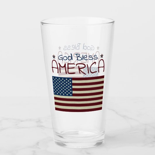 Gott segne Amerika Red White Blue Glas (Vorderseite)