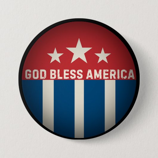 Gott segne Amerika Retro Button (Vorderseite)