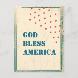 Gott segne Amerika, Retro-Grußkarte aus Ramsch Feiertagspostkarte