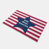 Gott segne Amerika rot weiß und blau Fußmatte (Schrägansicht)