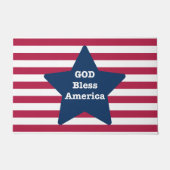 Gott segne Amerika rot weiß und blau Fußmatte (Vorderseite)