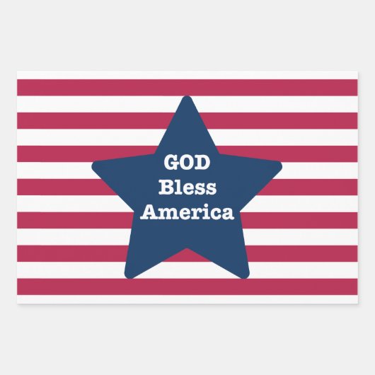 Gott segne Amerika rot weiß und blau Geschenkpapier Set (Vorderseite 2)