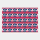 Gott segne Amerika rot weiß und blau Geschenkpapier Set (Vorderseite)