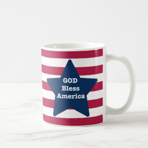 Gott segne Amerika rot weiß und blau Kaffeetasse
