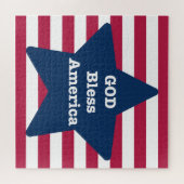 Gott segne Amerika rot weiß und blau Puzzle (Horizontal)