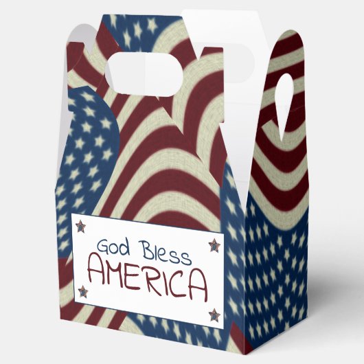 Gott segne Amerika rote blaue Flags Geschenkschachtel (Geöffnet)