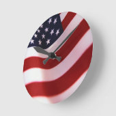 Gott segne Amerika Runde Wanduhr (Winkel)