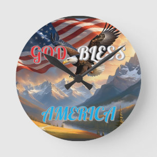 GOTT SEGNE AMERIKA RUNDE WANDUHR