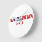 Gott segne Amerika Runde Wanduhr (Winkel)