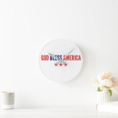 Gott segne Amerika Runde Wanduhr (Zuhause)