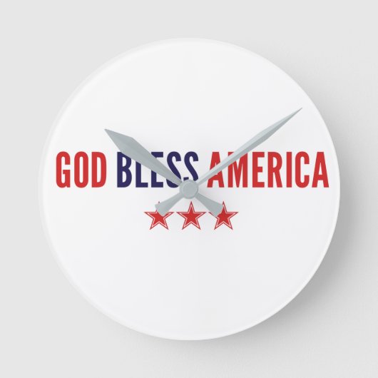 Gott segne Amerika Runde Wanduhr (Vorderseite)