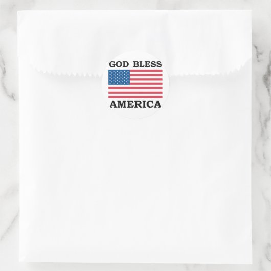 Gott segne Amerika Runder Aufkleber (Tasche)