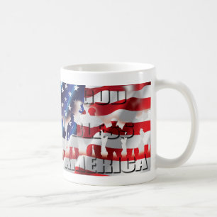 Gott segne Amerika Soldaten und die Fahne Patrioti Kaffeetasse