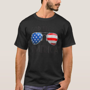 Gott segne Amerika Sonnenbrille USA Flag Patriotic T-Shirt