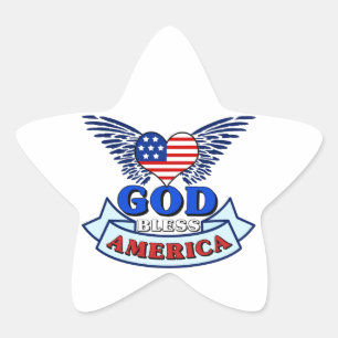 Gott segne Amerika Stern-Aufkleber