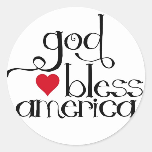 Gott segne Amerika-Sticker Runder Aufkleber (Vorderseite)