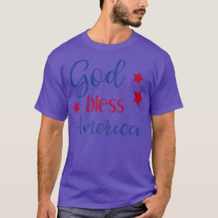 Gott segne Amerika T für Patriotische Flaggenfeier T-Shirt