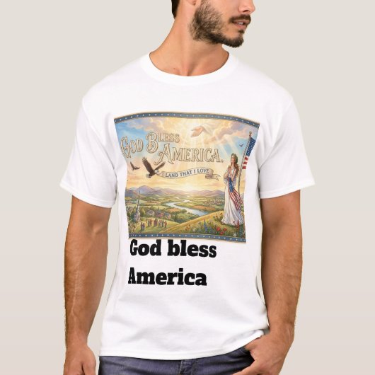 Gott segne Amerika T-Shirt (Vorderseite)
