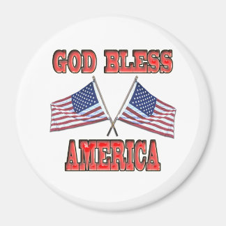 Gott segne Amerika überquert Flaggen Magnet