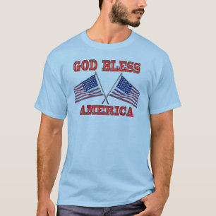 Gott segne Amerika überquert Flaggen Shirt