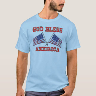 Gott segne Amerika überquert Flaggen Shirt
