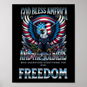 Gott segne Amerika und die Soldaten Poster