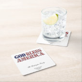 Gott segne Amerika US Flagge Patriotisch Rechteckiger Pappuntersetzer (Vor Ort)