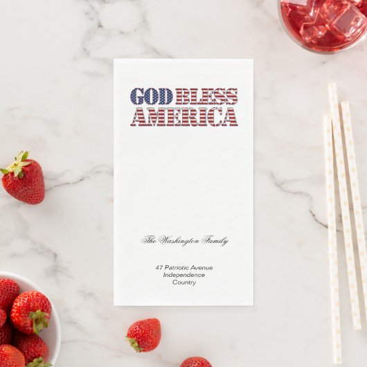 Gott segne Amerika US Flagge Patriotisch Serviette (Beispiel)