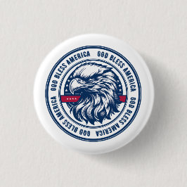 Gott segne Amerika, USA-Adler im Kreis Button