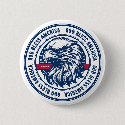 Gott segne Amerika, USA-Adler im Kreis Button (Vorderseite)