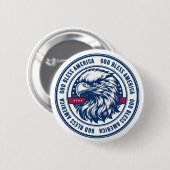 Gott segne Amerika, USA-Adler im Kreis Button (Vorne & Hinten)