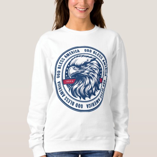 Gott segne Amerika, USA-Adler im Kreis Sweatshirt (Vorderseite)