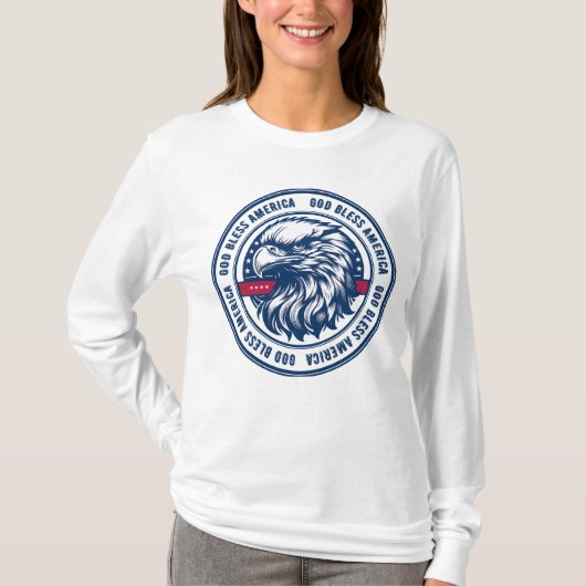 Gott segne Amerika, USA-Adler im Kreis T-Shirt (Vorderseite)