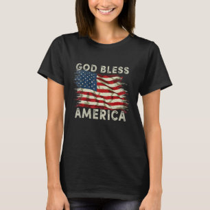 Gott segne Amerika USA-Flagge 4. Juli Männer Fraue T-Shirt