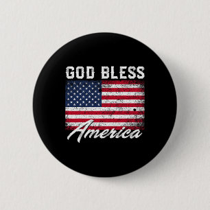 Gott segne Amerika USA Flagge 4. Juli Patriotic Button