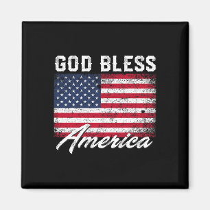 Gott segne Amerika USA Flagge 4. Juli Patriotic Magnet