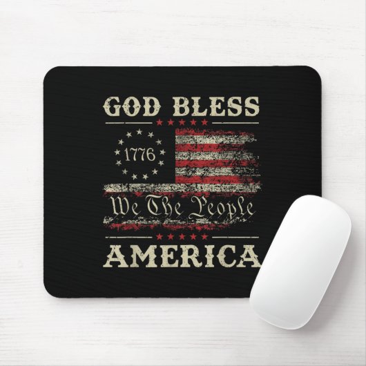 Gott segne Amerika USA Flagge 4. Juli Patriotic Mousepad (Mit Mouse)