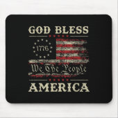 Gott segne Amerika USA Flagge 4. Juli Patriotic Mousepad (Vorne)