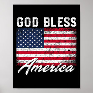 Gott segne Amerika USA Flagge 4. Juli Patriotic Poster