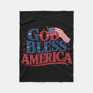Gott segne Amerika USA-Flagge 4. Juli Patriotisch  Fleecedecke